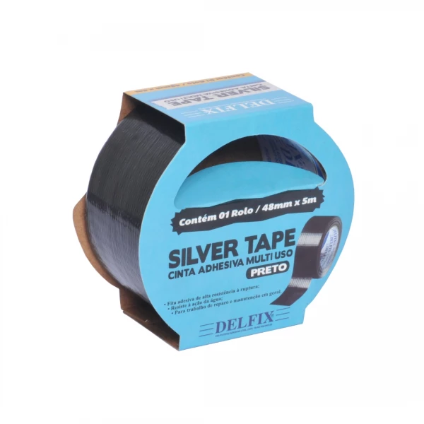 Fita Silver Tape 48mm x 05m Preta
