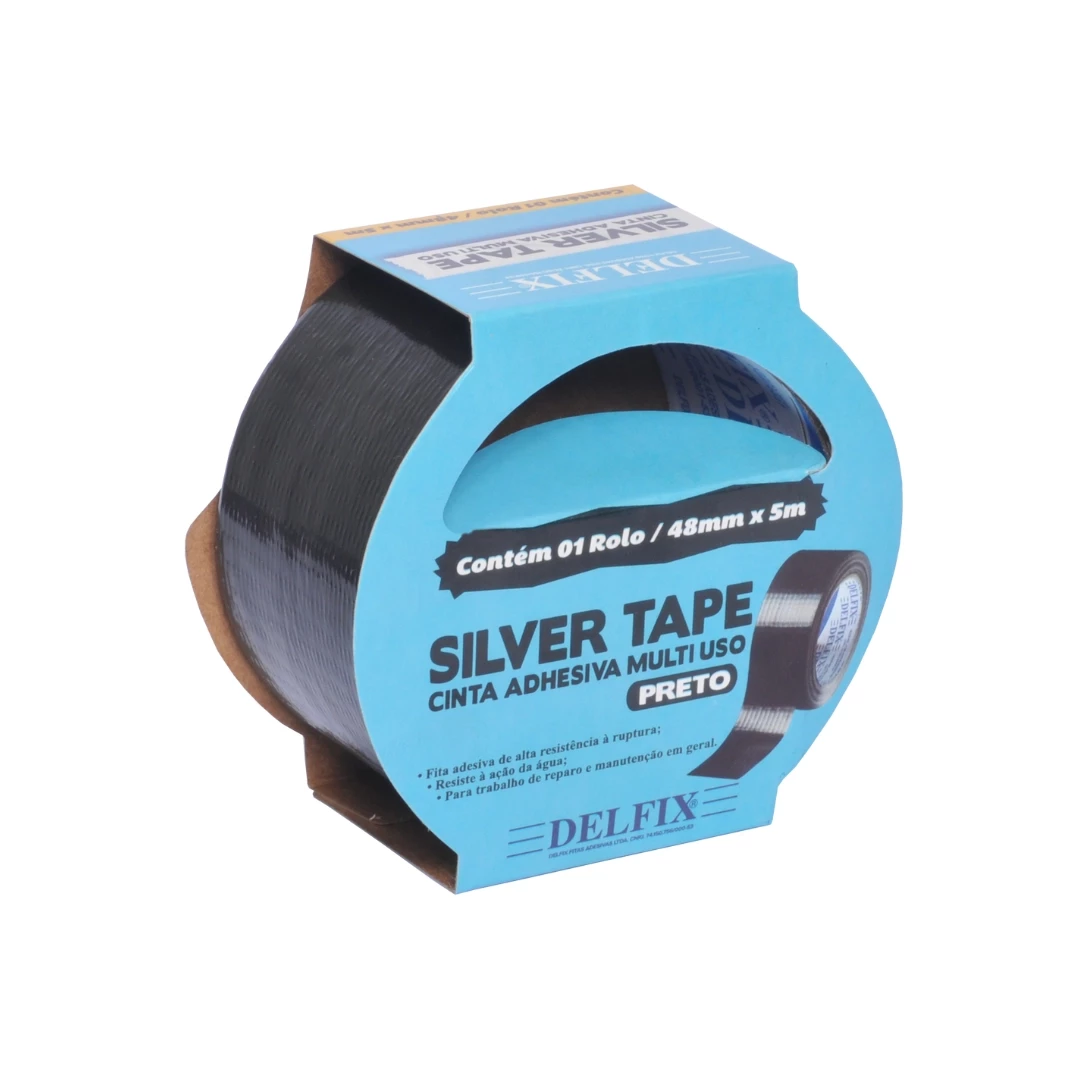 Fita Silver Tape 48mm x 05m Preta
